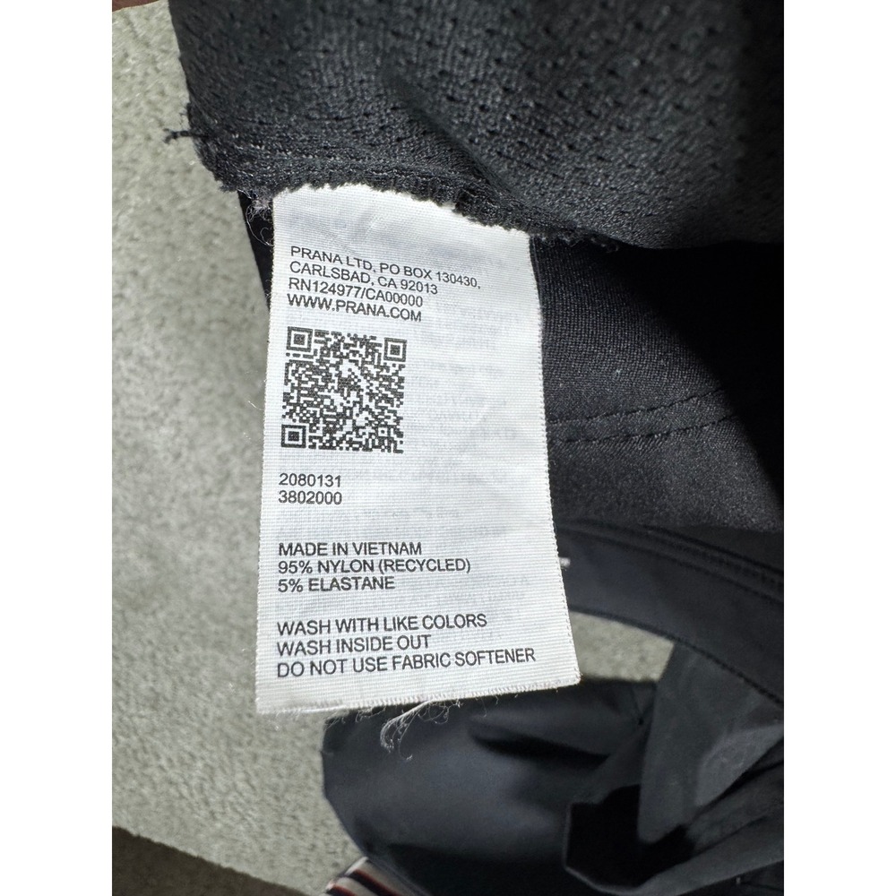 Prana Halle Straight Pants Black Recycled Nylon Mid Rise Standard 12/32 Outdoor - Picture 5 of 7